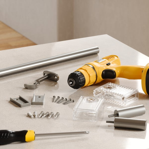 Matinės sidabrinės spalvos iš plieno išplečiamas užuolaidos strypas 107 - 305 cm Flute – Umbra-image-1