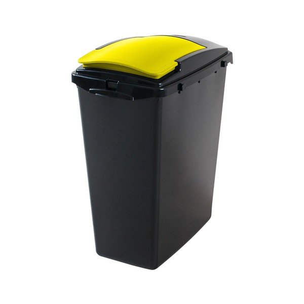 Geltonos spalvos iš plastiko atliekų konteinerio dangtis rūšiavimui – Addis-image-1