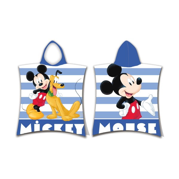 Vaikiškas pončas iš frote audinio mėlynos spalvos Mickey – Jerry Fabrics