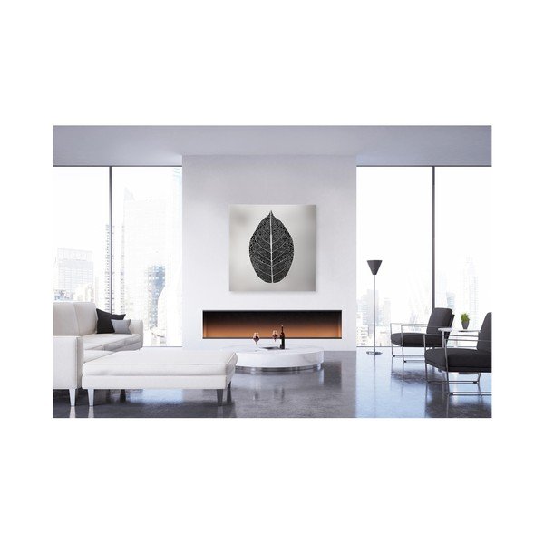 Paveikslas Styler Canvas Silver Uno Black Leaf, 65 x 65 cm-image-1