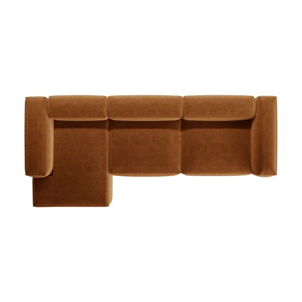 Raudonos plytų spalvos kampinė sofa (su kairiuoju kampu/su gultu) Bergamo – Cosmopolitan Design-image-3