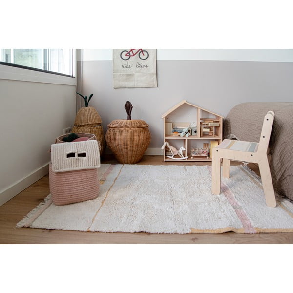 Skalbiamas/rankų darbo iš medvilnės kilimas rožinės spalvos/kreminės spalvos 90x130 cm Lanes Vintage Nude – Lorena Canals-image-1