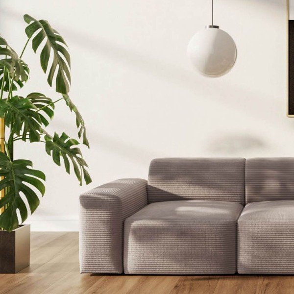 Smėlio spalvos iš kordinio velveto sofa 285 cm Villet – Rodier-image-3