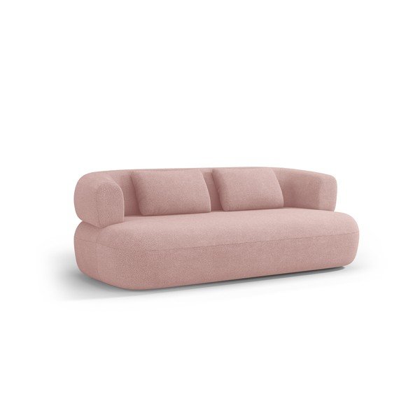 Šviesiai rožinės spalvos sofa iš boucle 178 cm Jenny – Micadoni 