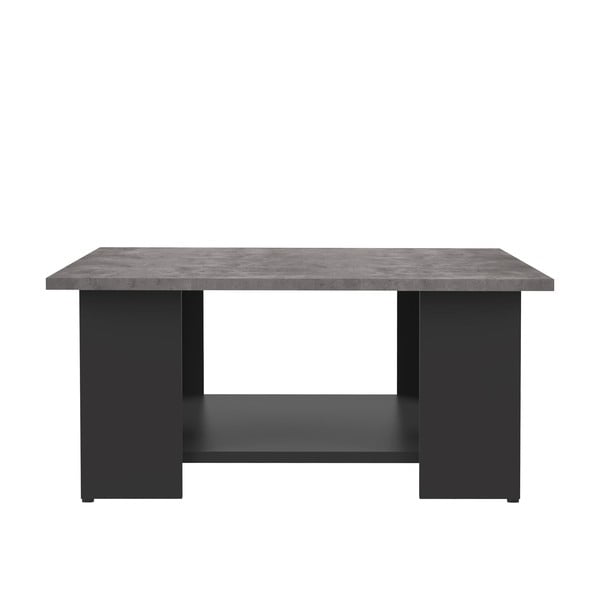 Juodas kavos staliukas su betoniniu stalviršiu 67x67 cm Square - TemaHome 