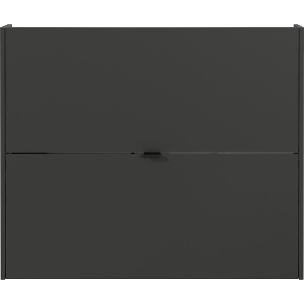Antracito spalvos atlenkiama/pakabinama spintelė batams iš ąžuolo 100x83x18 cm Ameca – Germania-image-2