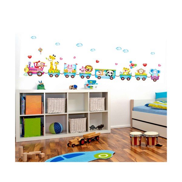 Sienų lipdukas Ambiance Traukinys su gyvūnais-image-1