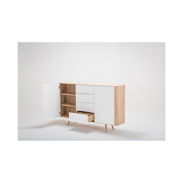 Dviejų ąžuolinių stalčių komoda Gazzda Ena, 180 x 110 cm-image-1