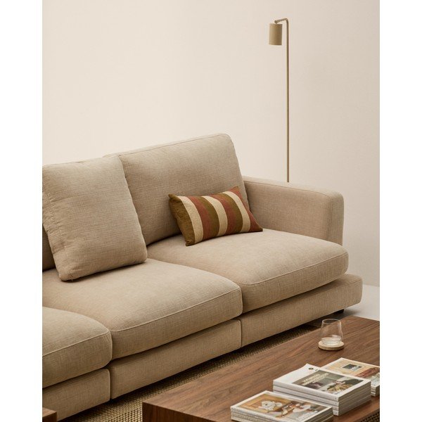 Smėlio spalvos sofa iš šenilinio audinio 300 cm Gala – Kave Home-image-3