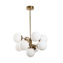 Baltos spalvos/žalvario spalvos kabantis šviestuvas ø 70 cm su stiklo gaubtu Mudoni – Opviq lights