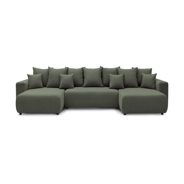 Žalia U formos sofa-lova Envy - Bobochic Paris