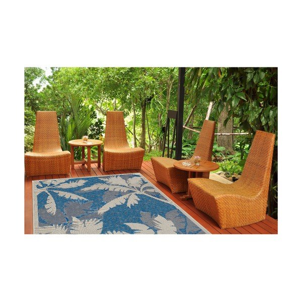 Mėlynai pilkas lauko kilimas Floorita Palms, 160 x 230 cm-image-4