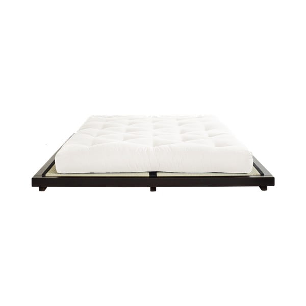 Pušies dvigulė lova su čiužiniu ir tatami "Karup Design Dock Comfort Mat Black/Natural", 140 x 200 cm