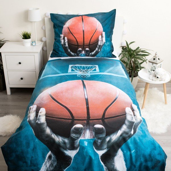 Iš medvilnės viengulė vaikiška patalynė 140x200 cm Basketball – Jerry Fabrics-image-1