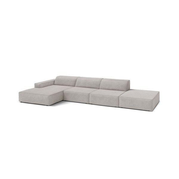 Šviesiai pilkos spalvos modulinė kampinė sofa (su kairiuoju kampu/su gultu) Jodie – Micadoni -image-1