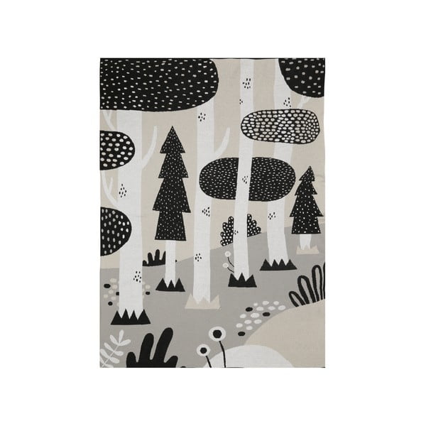 Juodai pilka medvilninė vaikiška lovatiesė Södahl Magic Forest, 100 x 150 cm