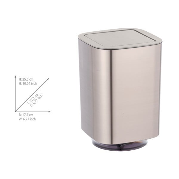 Iš plastiko šiukšliadėžė blizgios sidabrinės spalvos 5,5 l Auron – Wenko-image-2