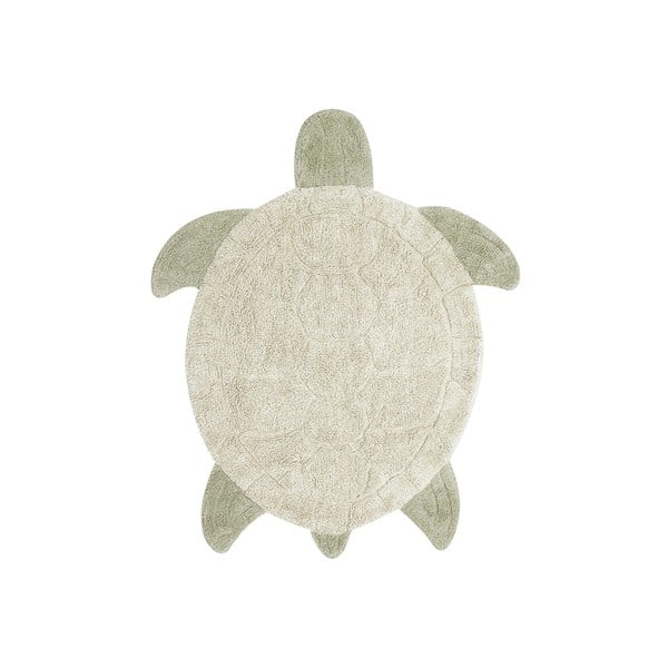 Skalbiamas/rankų darbo iš medvilnės vaikiškas kilimas smėlio spalvos 110x130 cm Sea Turtle – Lorena Canals