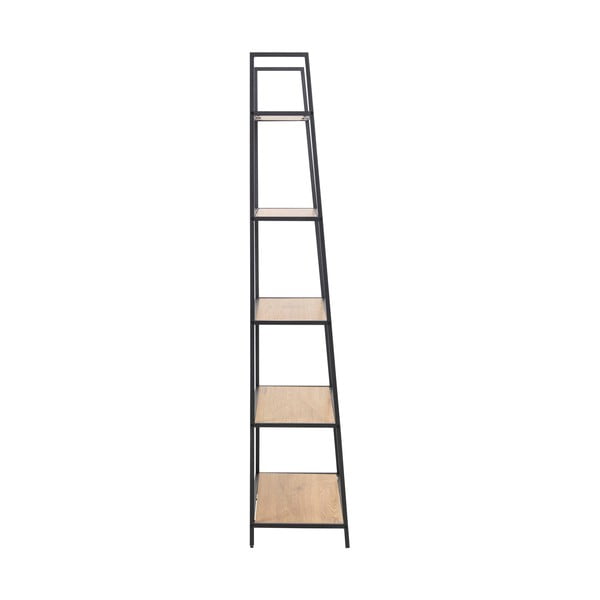 Pastatoma lentyna juodos spalvos/natūralios spalvos iš ąžuolo 77x175 cm Seaford – Actona-image-3