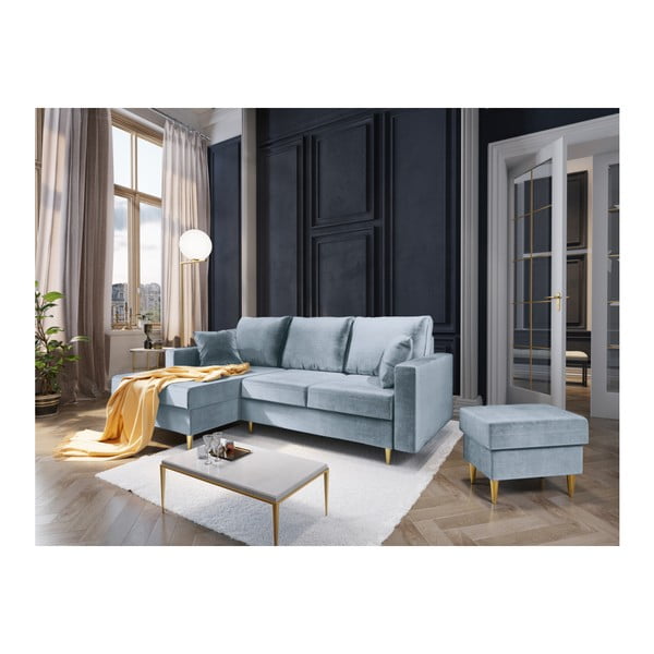 Šviesiai mėlynas pufas Mazzini Sofas Muguet, 60 x 45 cm-image-3