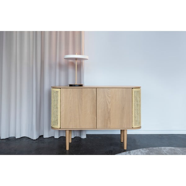Juodos ir baltos spalvos iš metalo stalinis šviestuvas LED su pritemdymo funkcija (aukštis 41,5 cm) su metaliniu gaubtu Asteria Table – UMAGE-image-1