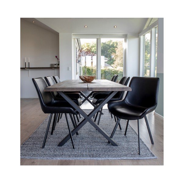 Valgomojo kėdės juodos spalvos 2 vnt. Memphis – House Nordic-image-1
