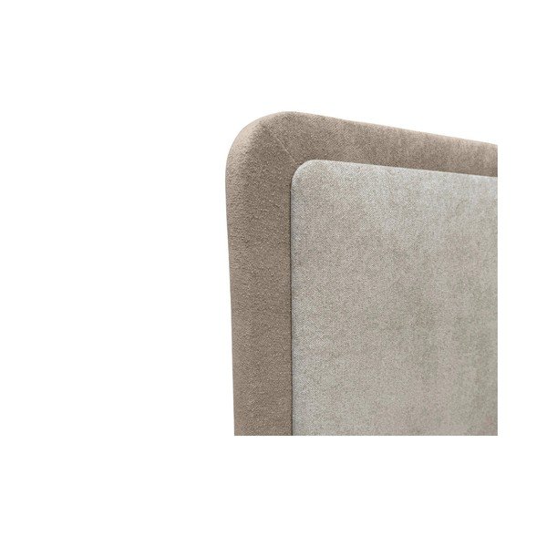 Smėlio spalvos/taupe spalvos iš audinio dvigulė lova su sandėliavimo vieta su lovos grotelėmis 160x200 cm Mara – Bobochic Paris-image-2