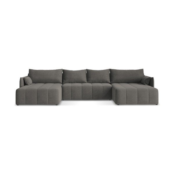 Tamsiai pilkos spalvos sulankstoma/su sandėliavimo vieta kampinė sofa („U“ formos) Moku – Makamii