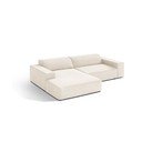 Kreminės spalvos kampinė sofa iš velveto (su kairiuoju kampu/su gultu) Jodie – Micadoni 