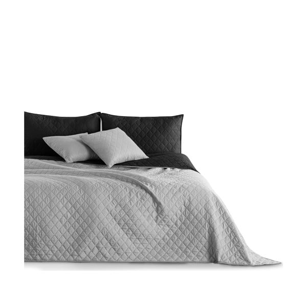 Juodos ir pilkos spalvos dvipusė mikropluošto lovatiesė DecoKing Axel, 240 x 260 cm