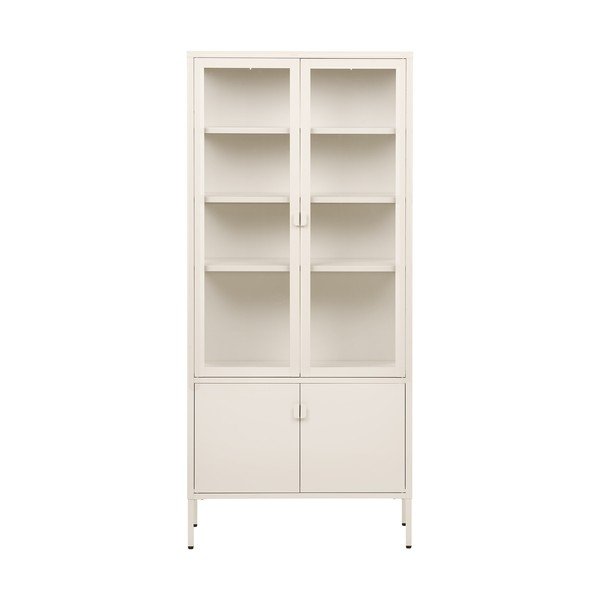Kreminės spalvos iš plieno vitrina 80x180x35 cm Brisbane – House Nordic-image-4