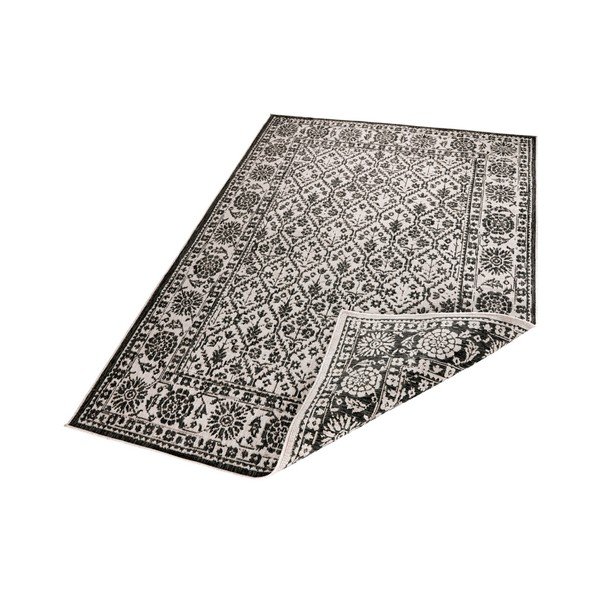 Juodai baltas raštuotas dvipusis kilimas Bougari Curacao, 120 x 170 cm-image-2