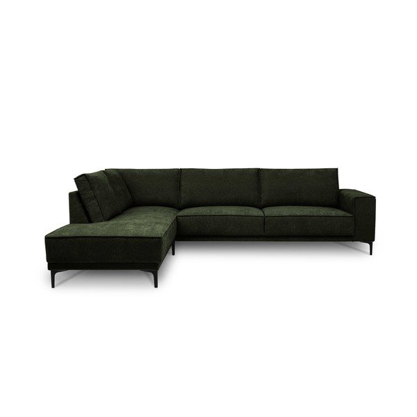 Žalios spalvos kampinė sofa iš šenilinio audinio (su kairiuoju kampu/„L“ formos) Copenhagen – Scandic
