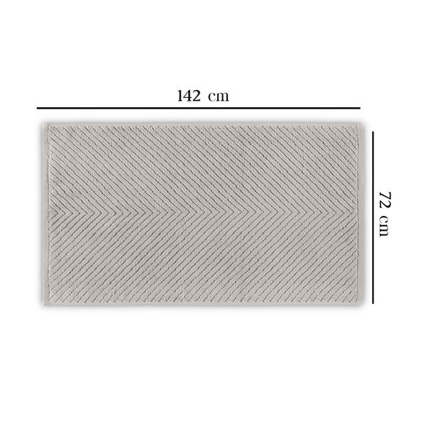 Šviesiai pilkas medvilninis vonios rankšluostis 142x76 cm Chevron - Foutastic-image-1