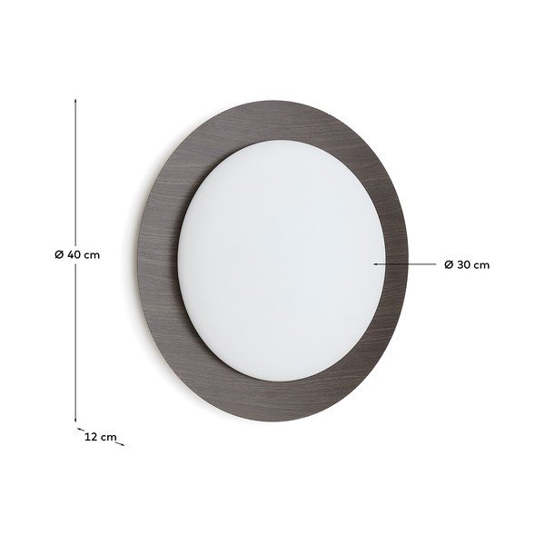 Tamsiai rudos spalvos iš metalo sieninė lempa LED ø 40 cm Novae – Kave Home-image-4