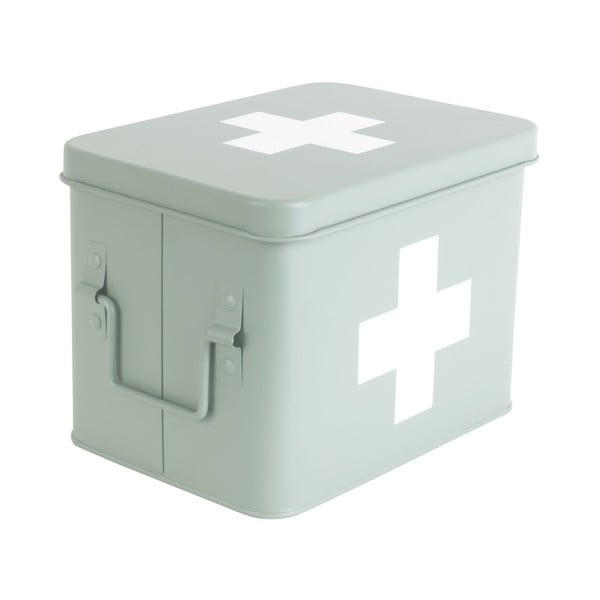 Mėtų žalios spalvos metalinė pirmosios pagalbos vaistinėlė PT LIVING Medicine, plotis 21,5 cm