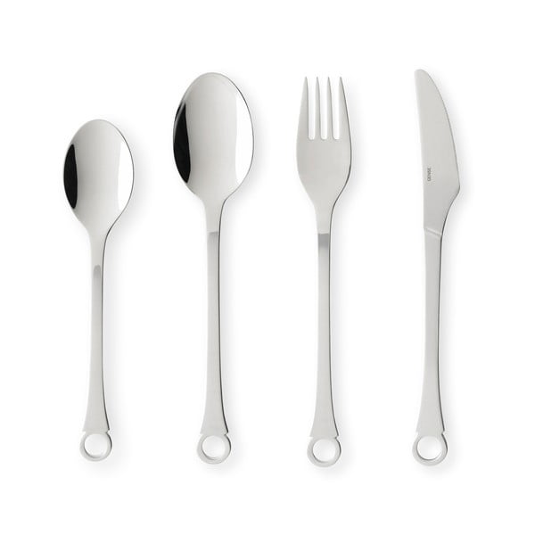 Sidabrinės spalvos stalo įrankiai iš nerūdijančio plieno 16 vnt. Pantry – Gense-image-3