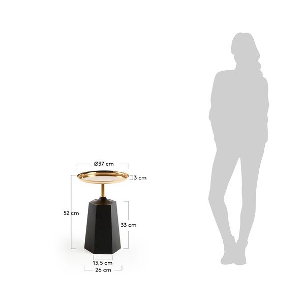 Juodos spalvos kavos staliukas Kave Home, ø 37 cm-image-4