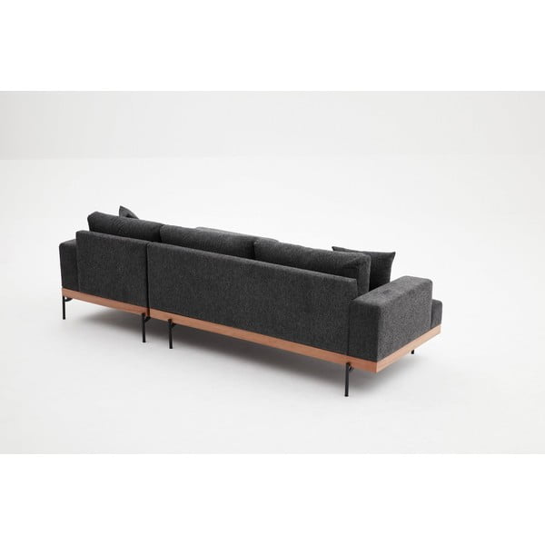 Kampinė sofa antracito spalvos (su dešiniuoju kampu) Liva – Balcab Home-image-3