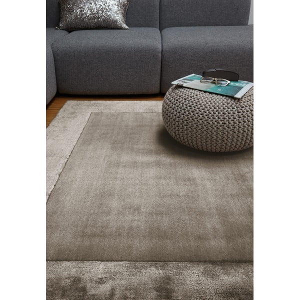 Rankų darbo iš vilnos mišinio kilimas rudos spalvos 80x150 cm Ascot – Asiatic Carpets-image-1