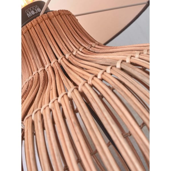 Stalinis šviestuvas baltos spalvos/natūralios spalvos (aukštis 60 cm) su tekstiliniu gaubtu Kalahari – Good&Mojo-image-3