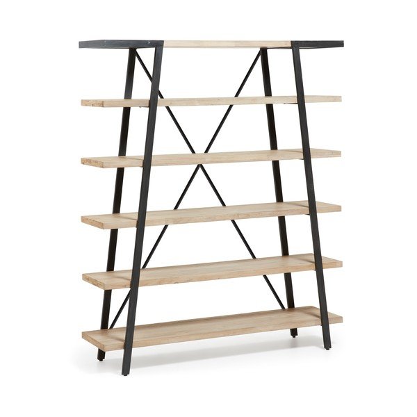 Juoda knygų lentyna iš akacijos medienos Kave Home Disset-image-2