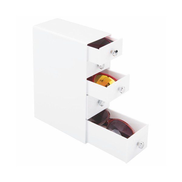 Balta spintelė su stalčiais "InterDesign" stalčiai "Tower", aukštis 25,5 cm-image-2