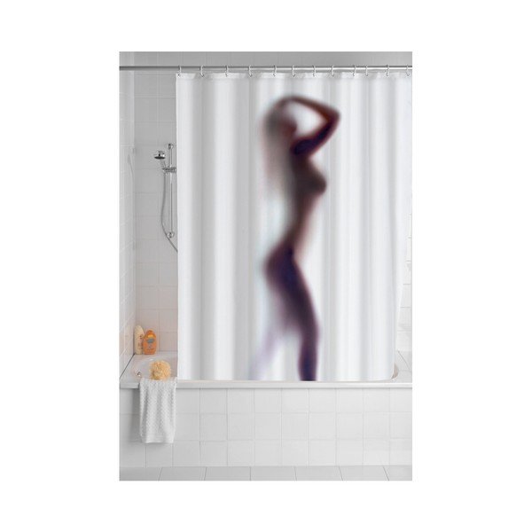 Balta dušo užuolaida su apsauga nuo pelėsių Wenko Silouette , 180 x 200 cm-image-2