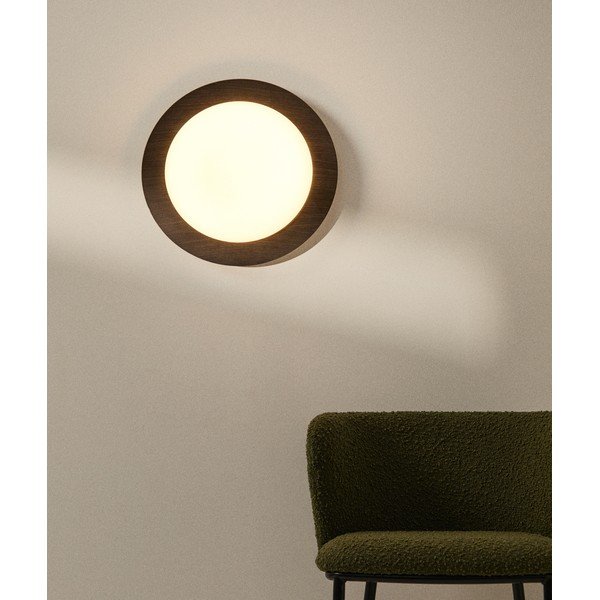 Tamsiai rudos spalvos iš metalo sieninė lempa LED ø 40 cm Novae – Kave Home-image-1