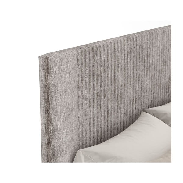 Dvigulė lova smėlio spalvos audiniu dengta su sandėliavimo vieta su lovos grotelėmis 160x200 cm Etero – Maison de Rêve-image-3