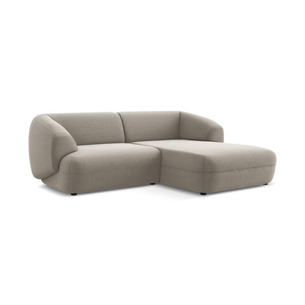 Smėlio spalvos iš velveto kampinė sofa (su dešiniuoju kampu) Moana – Makamii-image-2