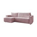 Sulankstoma kampinė sofa rožinės spalvos iš kordinio velveto (kintama) Nihad – Bobochic Paris