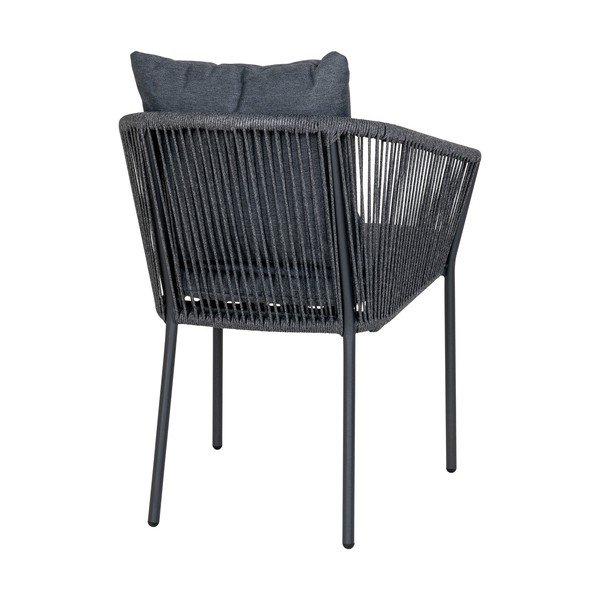 Tamsiai pilkos spalvos metalinė/paminkštinto audinio sodo kėdė Salerno – House Nordic-image-4