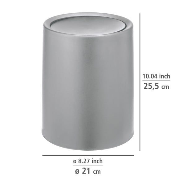Iš plastiko šiukšliadėžė pilkos spalvos 6 l Atri – Wenko-image-3